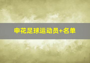 申花足球运动员 名单